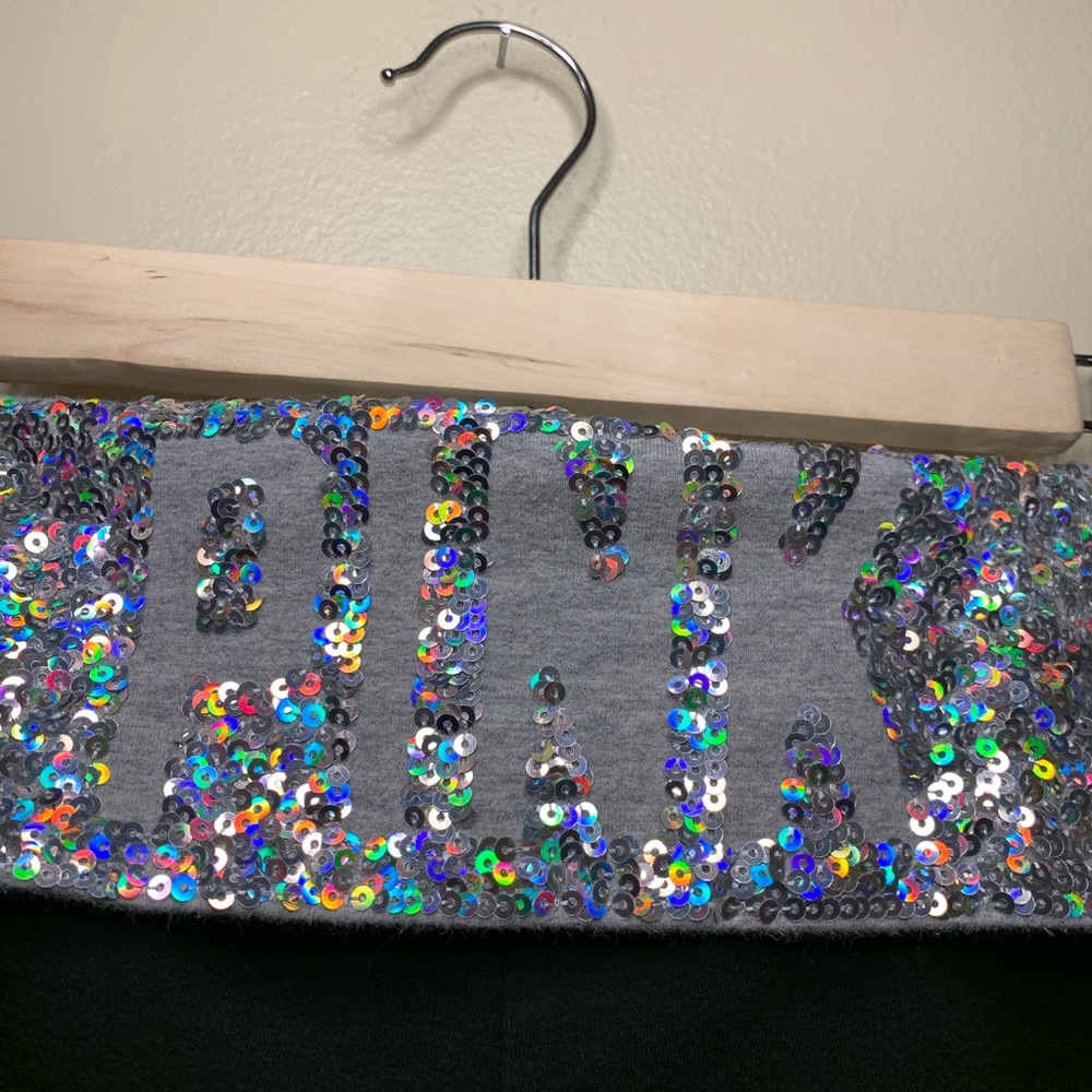 Victoria secret pink holographic sequin yoga pants